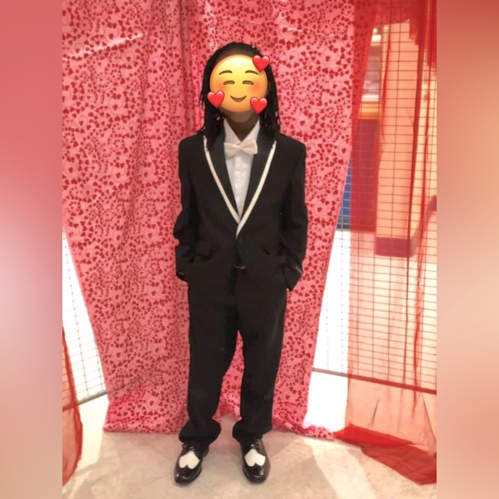 Tazio Black & White Tuxedo with Matching Stacy Adam Shoes